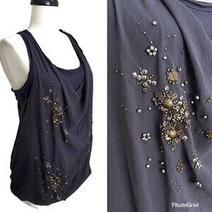 Robbi Nikki Embellished Beaded Tank Top M y2k whimsigoth fairy grunge indie